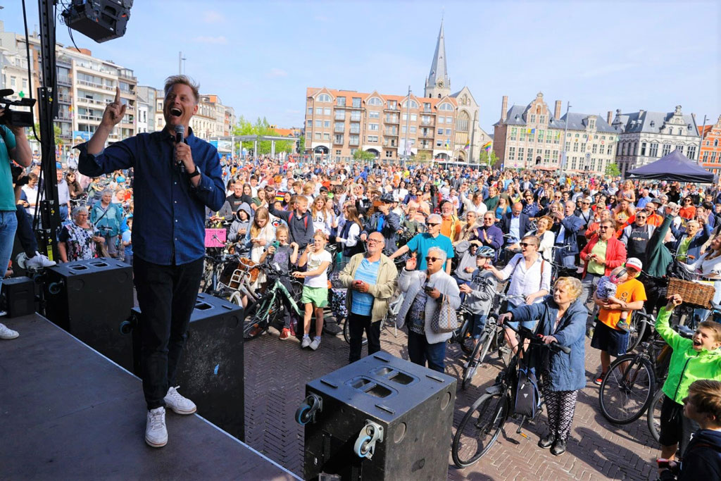 Stijn Vlaeminck in Sint-Niklaas voor VeloVeilig Vlaanderen (foto: DPG Media)