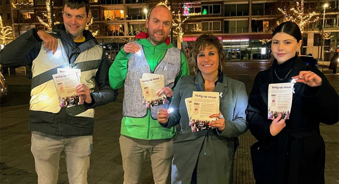 vlnr: Christophe Van Raemdonck (jong cd&v), Christophe Van Raemdonck (jong cd&v), Sara Weemaes (fractieleider + ondervoorzitster v&m), Emma Nersisyan (voorzitster v&m), © Sara Weemaes