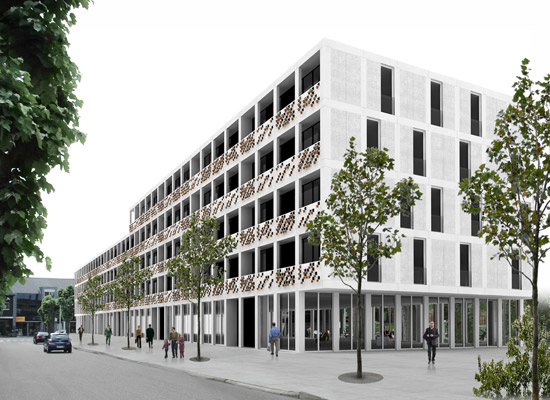 computersimulatie van hoe het gebouw er uit zal zien